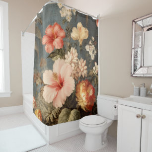 Vibrant Vintage Floral Arrangement Shower Curtain