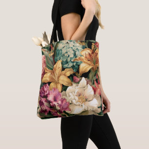 Vibrant Vintage Floral Arrangement Tote Bag