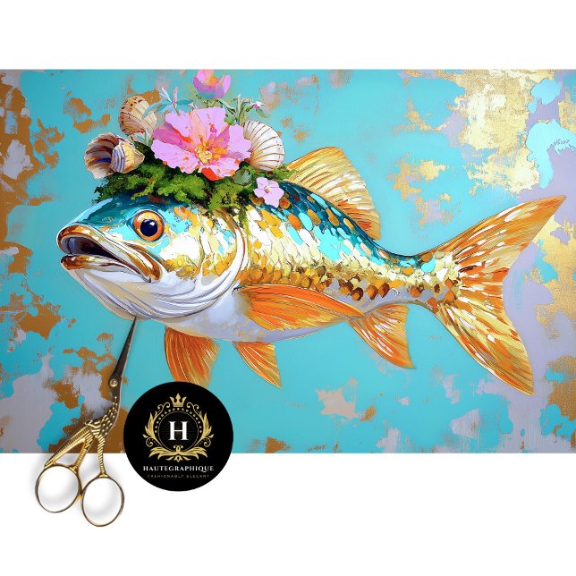 Vibrant Vintage Floral Fish Decoupage Tissue Paper (Creator Uploaded)