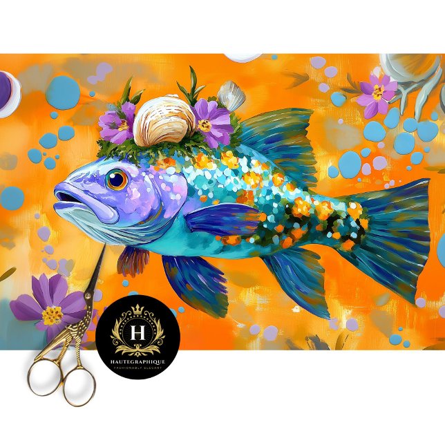 Vibrant Vintage Floral Fish Decoupage Tissue Paper (Creator Uploaded)