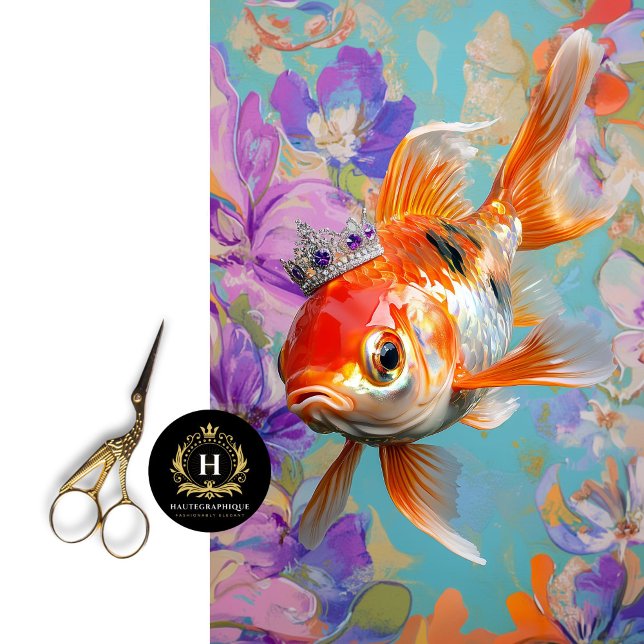 Vibrant Vintage Floral Fish Decoupage Tissue Paper (Creator Uploaded)