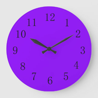 Vibrant Violet Solid Colour Large Clock
