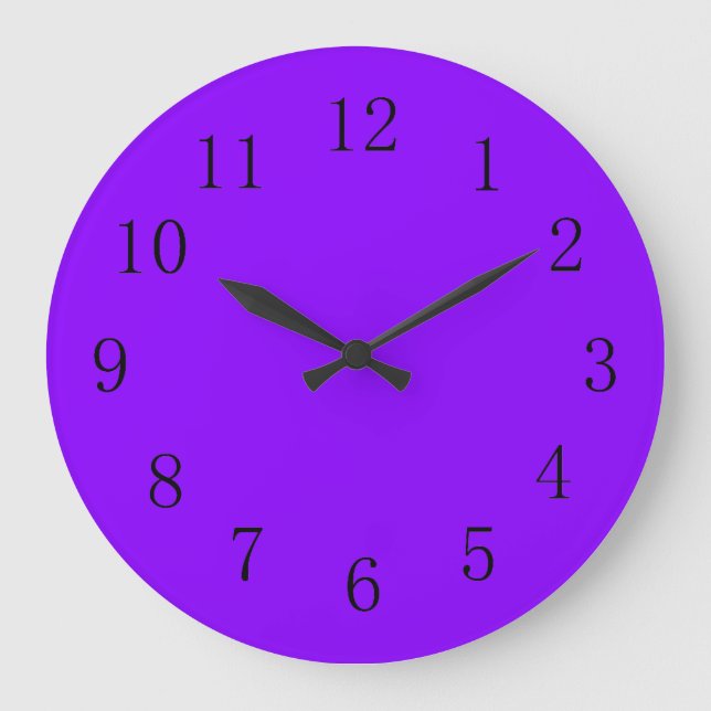 Vibrant Violet Solid Colour Large Clock (Front)