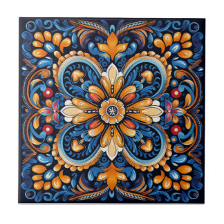 Vibrant Visions: AI-Crafted Mexican Tile - #1