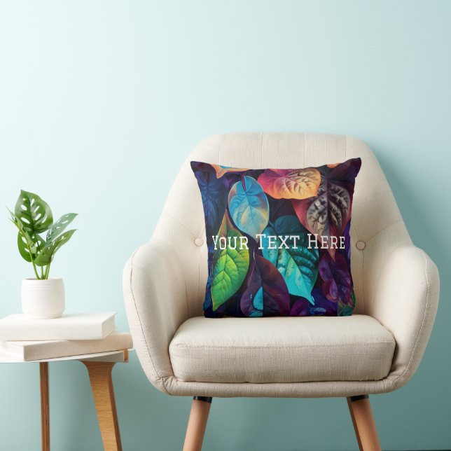 vibrant visually striking arrangement of leaves cushion (Chair)