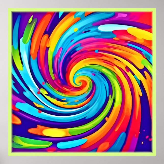 Vibrant Vortex in Artistic Whirlwind Poster (Front)