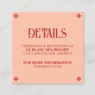 Vibrant Vows: A Spanish Folk Wedding Details Card