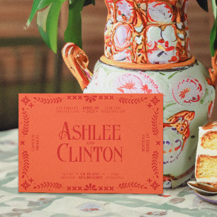 Vibrant Vows: A Spanish Folk Wedding Invitation