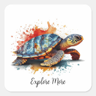 Vibrant Voyager, custom Square Sticker