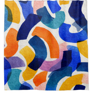 Vibrant Watercolor Abstract Modern Artistic Shower Curtain