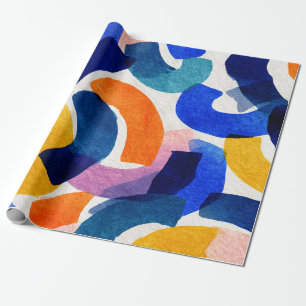 Vibrant Watercolor Abstract Modern Artistic Wrapping Paper