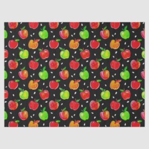Vibrant Watercolor Apples Pattern Tissue Paper