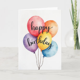 Vibrant Watercolor Birthday Card