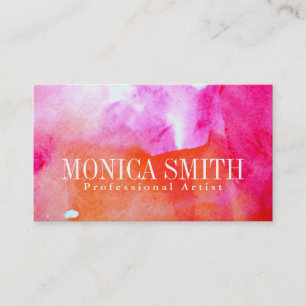 Vibrant Watercolor Business Card +