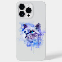 Vibrant Watercolor Cat Face T-Shirt