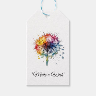 Vibrant Watercolor Dandelion, custom Gift Tags