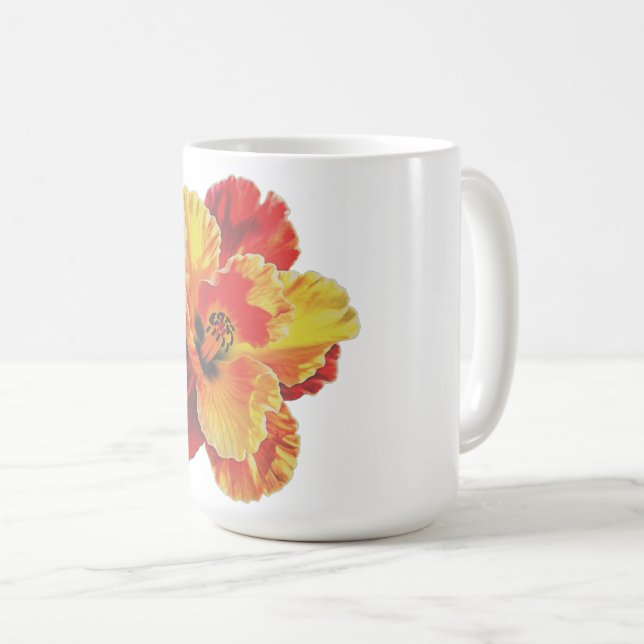 Vibrant Watercolor Daylily Floral Mug (Front Right)