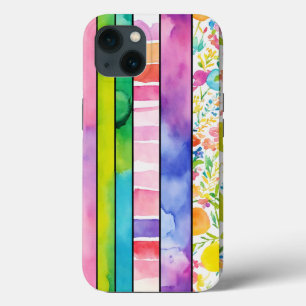 Vibrant Watercolor Digital Papers for iPhone 13 Case