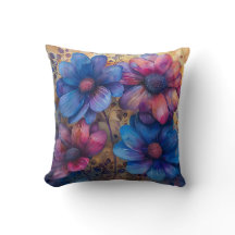 Vibrant Watercolor Floral Cushion