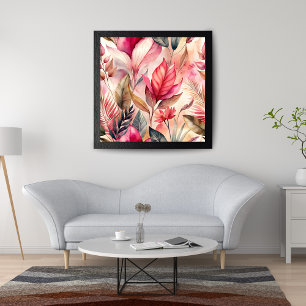 Vibrant Watercolor Floral Pattern Photo Print