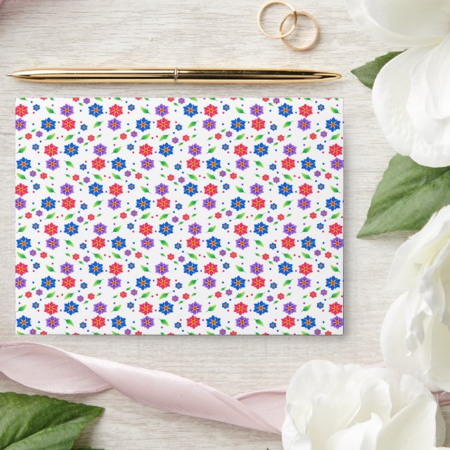 Vibrant Watercolor Floral Pattern Wildflowers Envelope (Wedding)