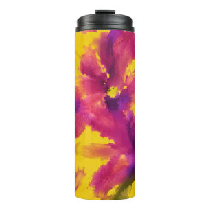 Vibrant Watercolor Floral Seamless Pattern Thermal Tumbler
