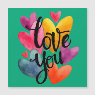 Vibrant Watercolor Love: Hand-Lettered "Love You"