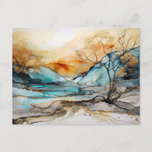 Vibrant Watercolor Mountain Wildflower Postcard 