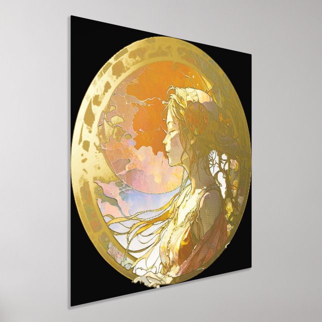 Vibrant Watercolor of Girl Foil Print (Laydown)