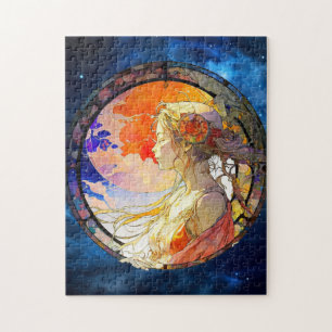 Vibrant Watercolor of Girl Jigsaw Puzzle