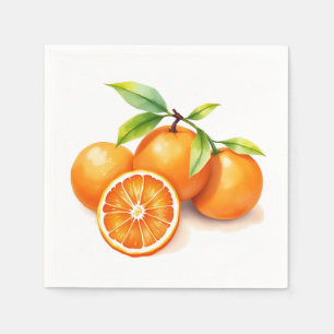 Vibrant Watercolor Oranges  Napkin