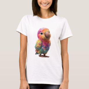 Vibrant Watercolor Rainbow Parrot Bird Women T-Shirt