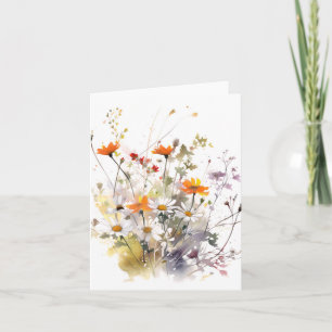 Vibrant Watercolor Spring Mix Floral Celebrate Card