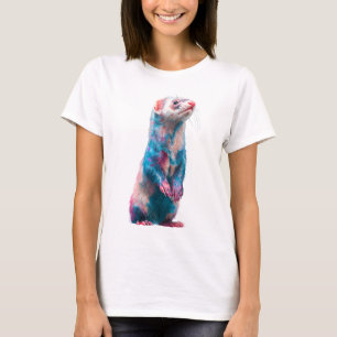 Vibrant Watercolor Standing Cotton Women T-Shirt