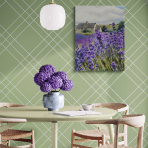 Vibrant Watercolour Lavender Field Canvas Print