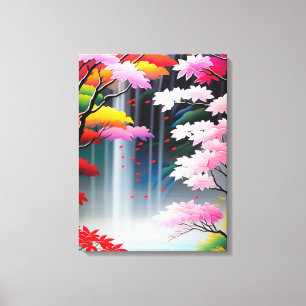 Vibrant Waterfall Paradise Canvas Print