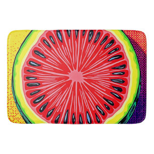 Vibrant Watermelon Pop Art Bath Mat