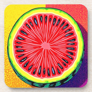 Vibrant Watermelon Pop Art Coaster