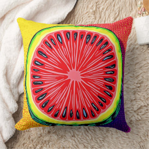 Vibrant Watermelon Pop Art Cushion