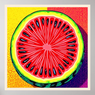 Vibrant Watermelon Pop Art Poster