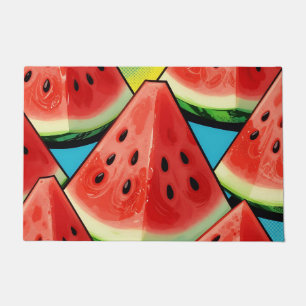 Vibrant Watermelon Slices Pop Art Doormat
