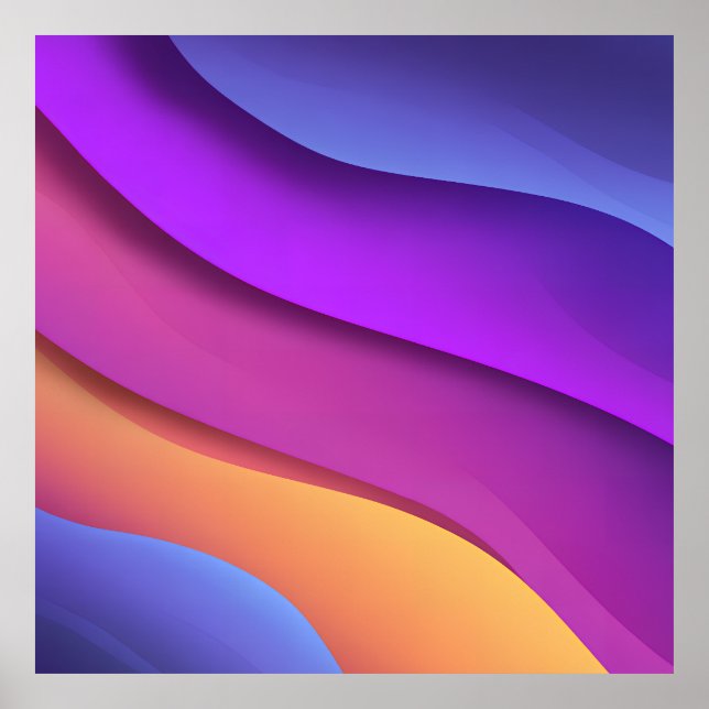 Vibrant Wave Gradient Poster (Front)