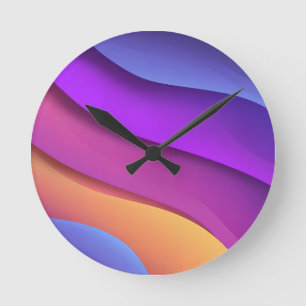 Vibrant Wave Gradient Round Clock