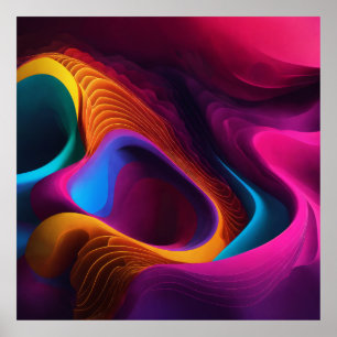  Vibrant Waves of Colour Poster