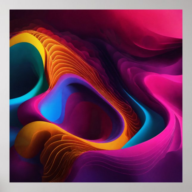  Vibrant Waves of Colour Poster (Front)