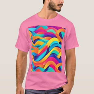 Vibrant Wavy Abstract Art T-Shirt