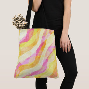 Vibrant Wavy Abstract Pattern Tote Bag