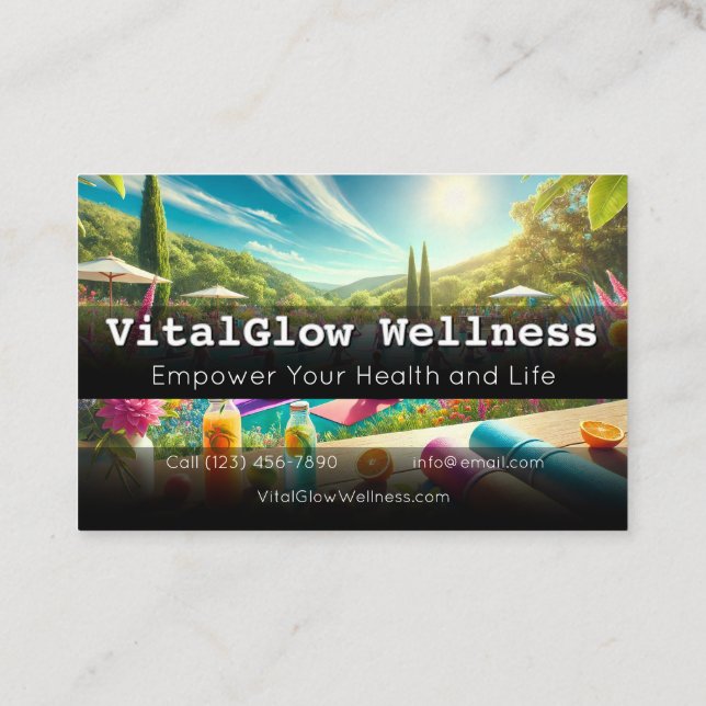 Vibrant Wellness Business Card Energise Your Brand (Back)