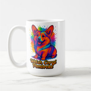 Vibrant Welsh Corgi Pembroke Pop Art Design Coffee Mug