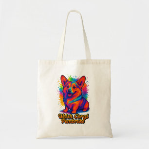 Vibrant Welsh Corgi Pembroke Pop Art Design Tote Bag